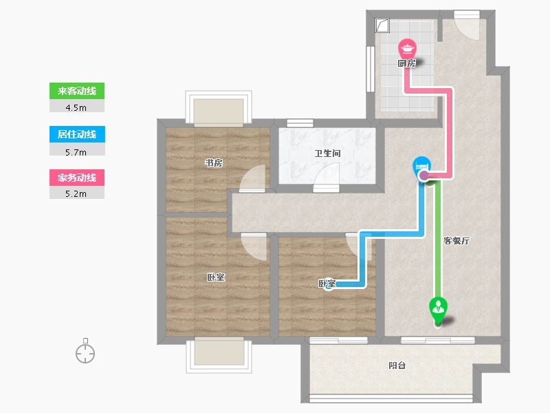 江苏省-淮安市-香溢荣府-77.60-户型库-动静线