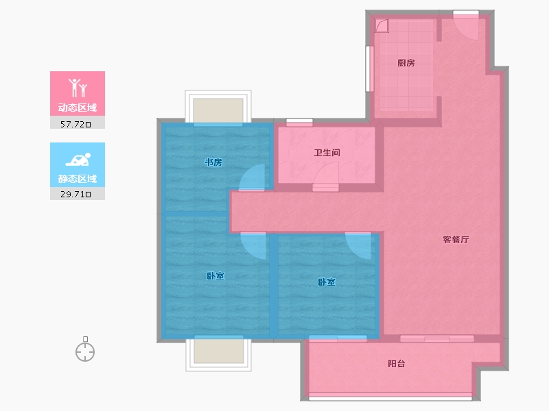 江苏省-淮安市-香溢荣府-77.60-户型库-动静分区