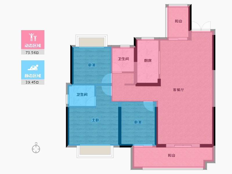 湖南省-益阳市-中铁·银城江月-102.23-户型库-动静分区