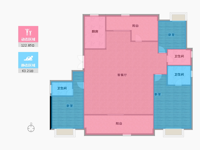 湖南省-长沙市-绿城桂满湘江-174.04-户型库-动静分区