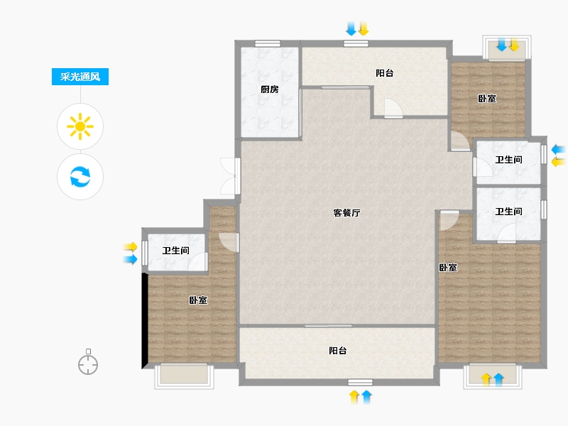 湖南省-长沙市-绿城桂满湘江-174.04-户型库-采光通风