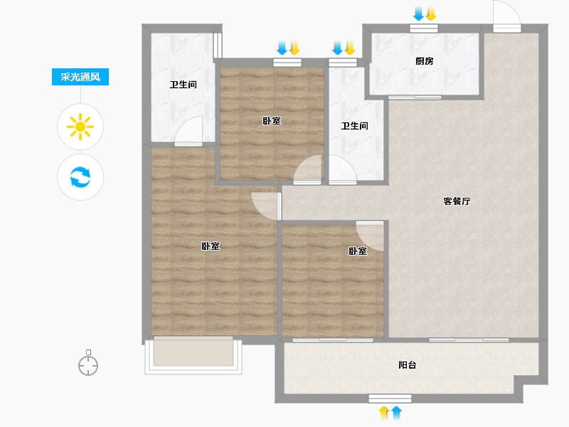 陕西省-榆林市-博领&领航·科创印-96.85-户型库-采光通风