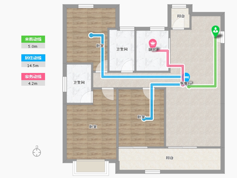 浙江省-舟山市-绿城凌波秋月-96.77-户型库-动静线