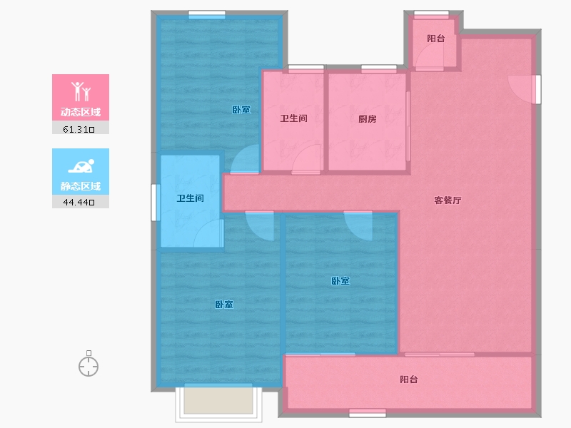 浙江省-舟山市-绿城凌波秋月-96.77-户型库-动静分区