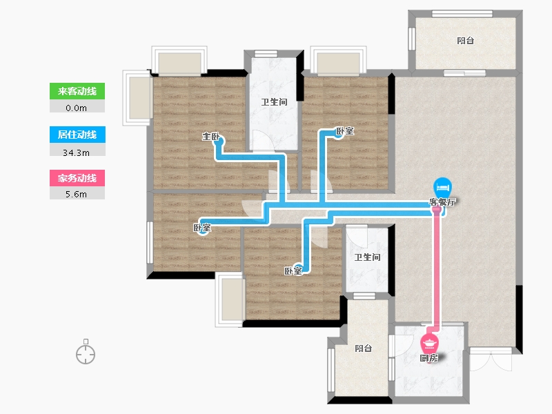 广东省-佛山市-广佛新世界花园洋房-122.67-户型库-动静线