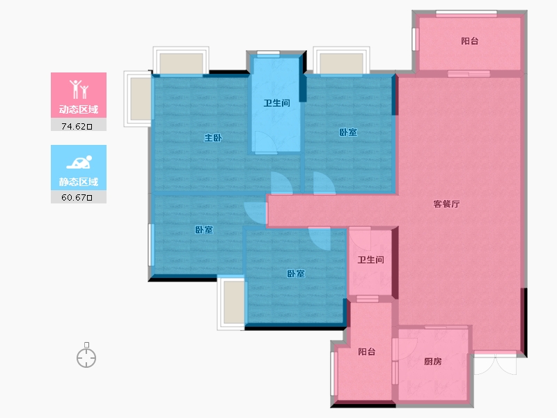 广东省-佛山市-广佛新世界花园洋房-122.67-户型库-动静分区