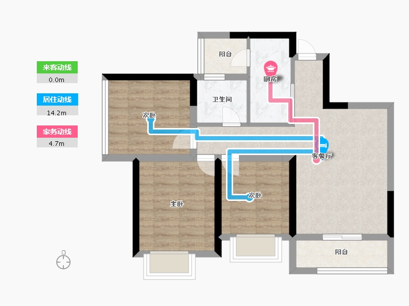 四川省-成都市-奥园棠玥府-64.48-户型库-动静线