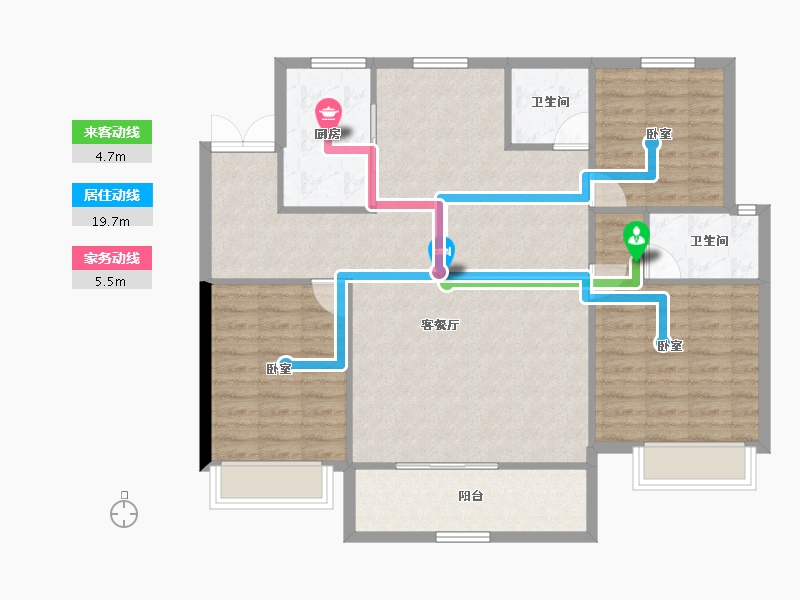 陕西省-咸阳市-龙泉·壹号院-106.84-户型库-动静线