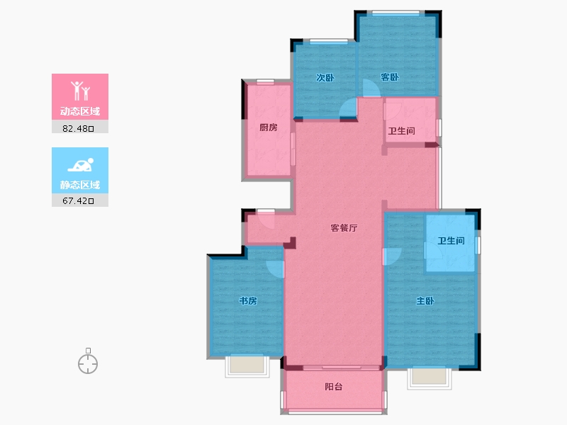 浙江省-湖州市-恒大林溪竹语-136.00-户型库-动静分区