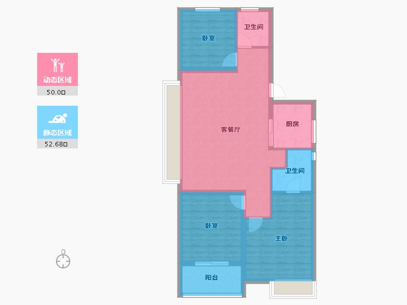 江苏省-镇江市-万科翡翠公园-92.80-户型库-动静分区