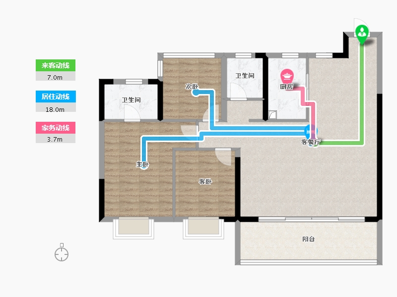 安徽省-合肥市-龙湖御湖境-107.20-户型库-动静线