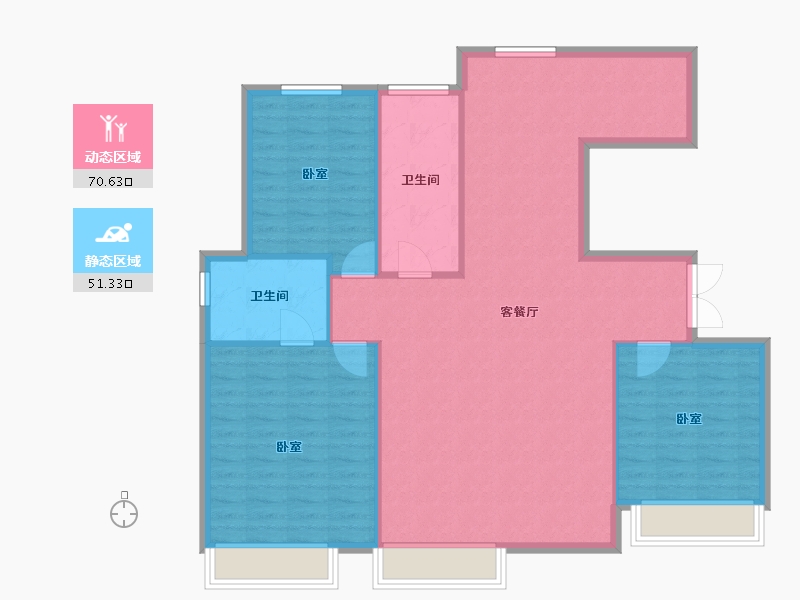 新疆维吾尔自治区-乌鲁木齐市-展图·世和府-112.84-户型库-动静分区