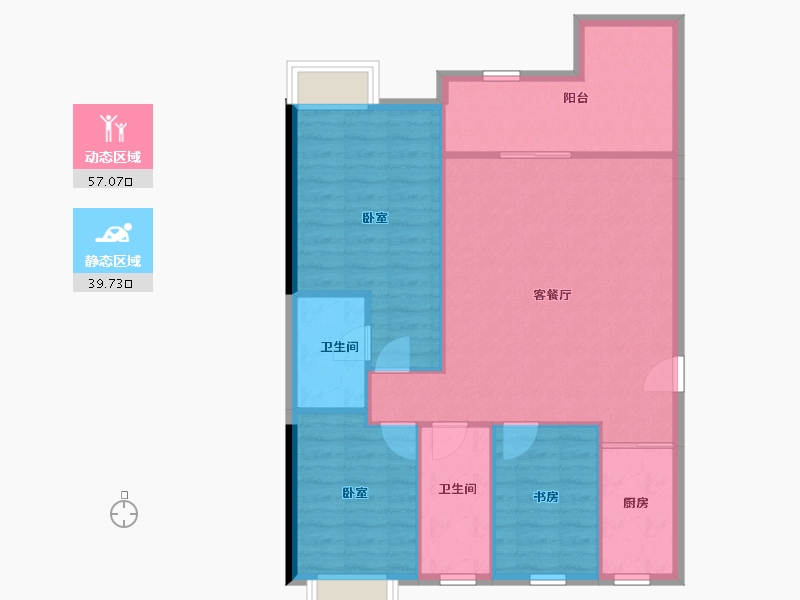 贵州省-遵义市-上景洋川-88.67-户型库-动静分区