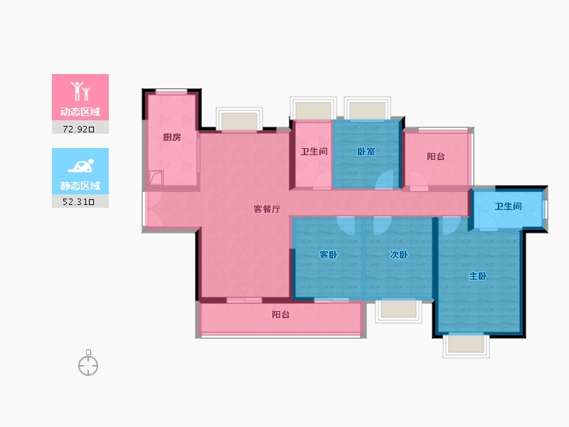 广东省-惠州市-星河冠誉府-111.20-户型库-动静分区