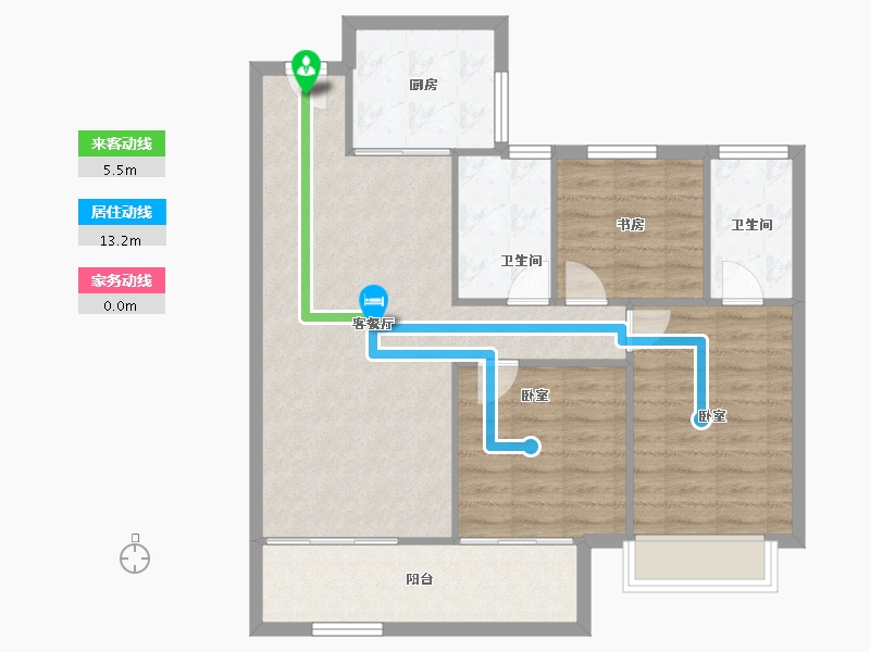 湖北省-武汉市-新城桃李郡-88.67-户型库-动静线