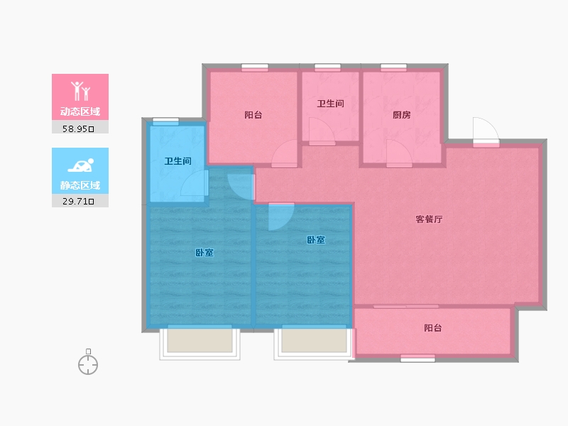 河南省-郑州市-高新·和锦莲序-80.78-户型库-动静分区