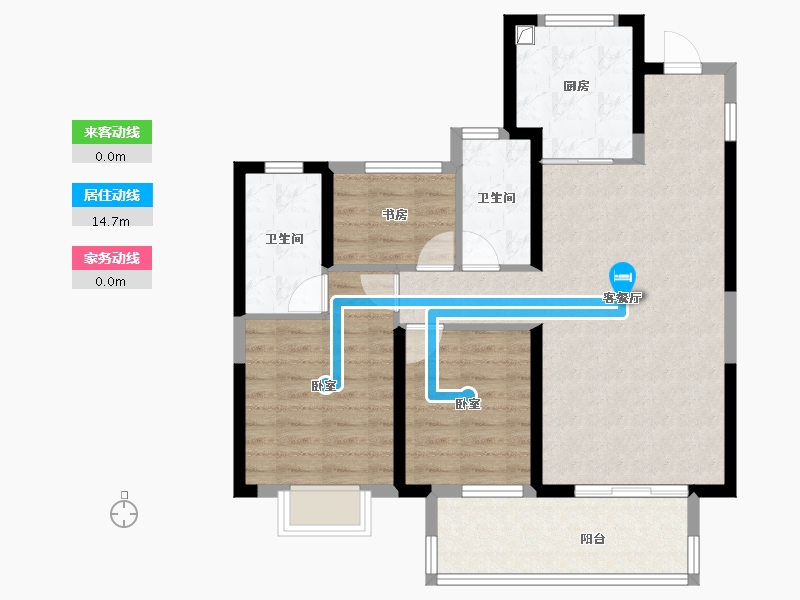 浙江省-宁波市-锦绣东方-84.00-户型库-动静线