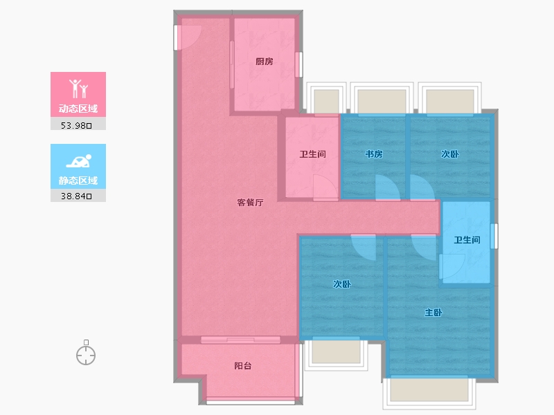 广东省-东莞市-保利和悦滨江-83.59-户型库-动静分区