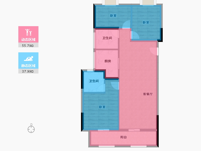 湖北省-武汉市-新城桃李郡-84.21-户型库-动静分区