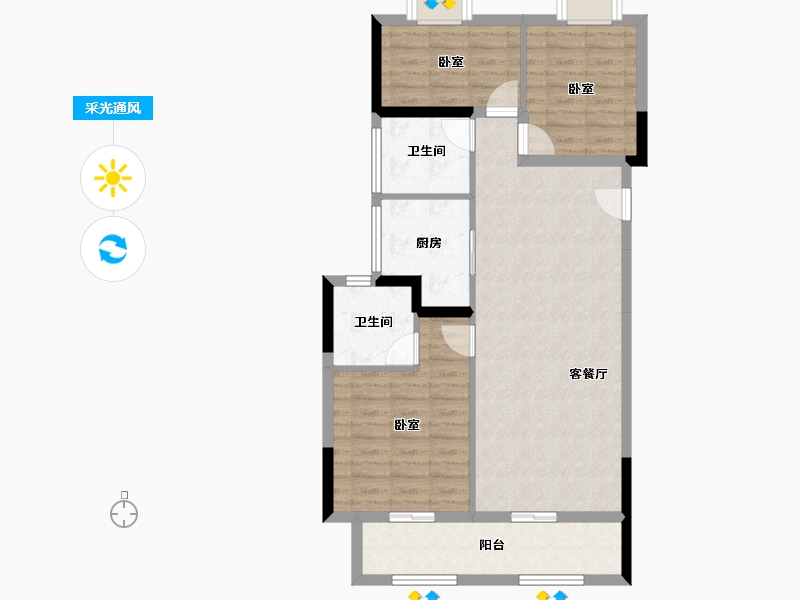 湖北省-武汉市-新城桃李郡-84.21-户型库-采光通风