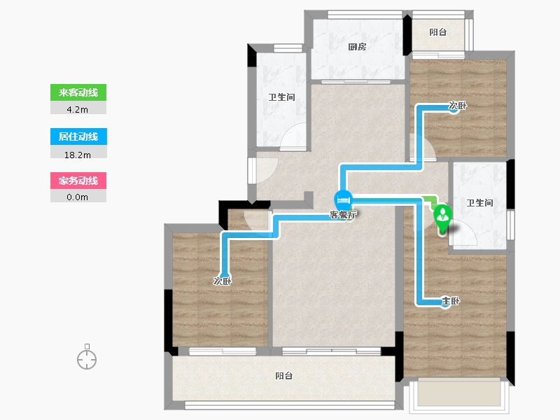 浙江省-杭州市-杭房·湖著观邸-86.67-户型库-动静线