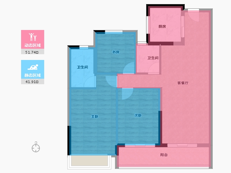 浙江省-杭州市-翠语彩虹里-84.22-户型库-动静分区