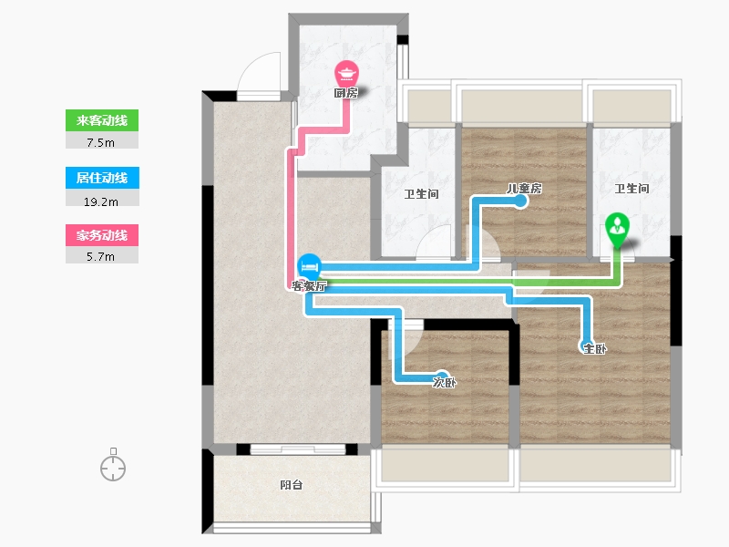 上海-上海市-中国铁建星樾云涧-81.34-户型库-动静线