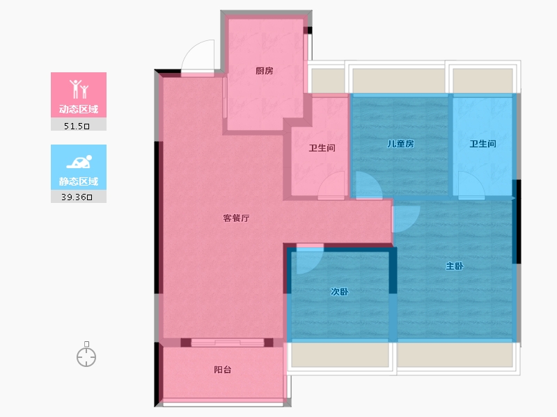 上海-上海市-中国铁建星樾云涧-81.34-户型库-动静分区