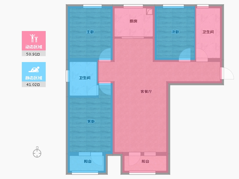 河北省-廊坊市-漫香墅-80.75-户型库-动静分区