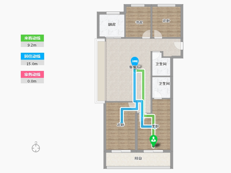 浙江省-杭州市-翠语彩虹里-100.89-户型库-动静线