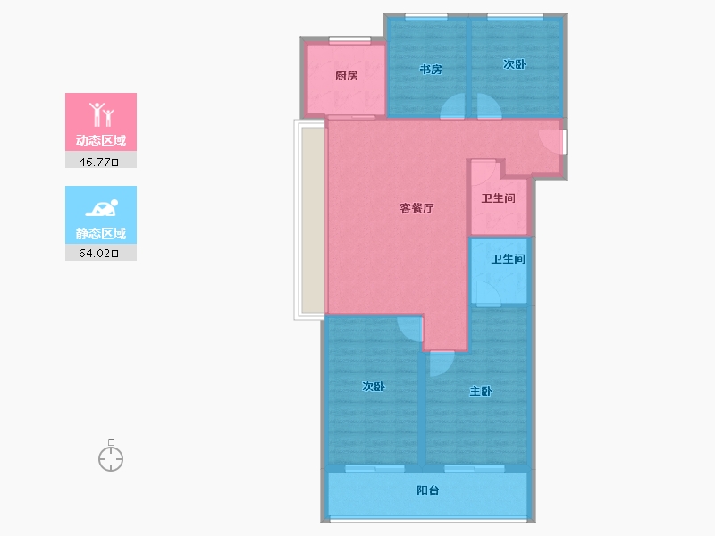 浙江省-杭州市-翠语彩虹里-100.89-户型库-动静分区