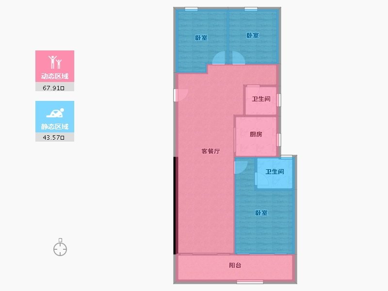 河南省-郑州市-美盛·教育港湾-102.85-户型库-动静分区