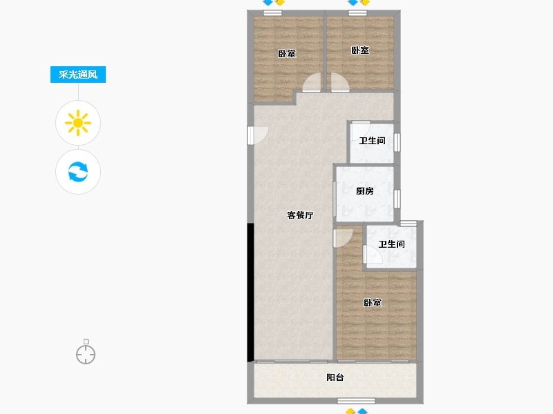 河南省-郑州市-美盛·教育港湾-102.85-户型库-采光通风