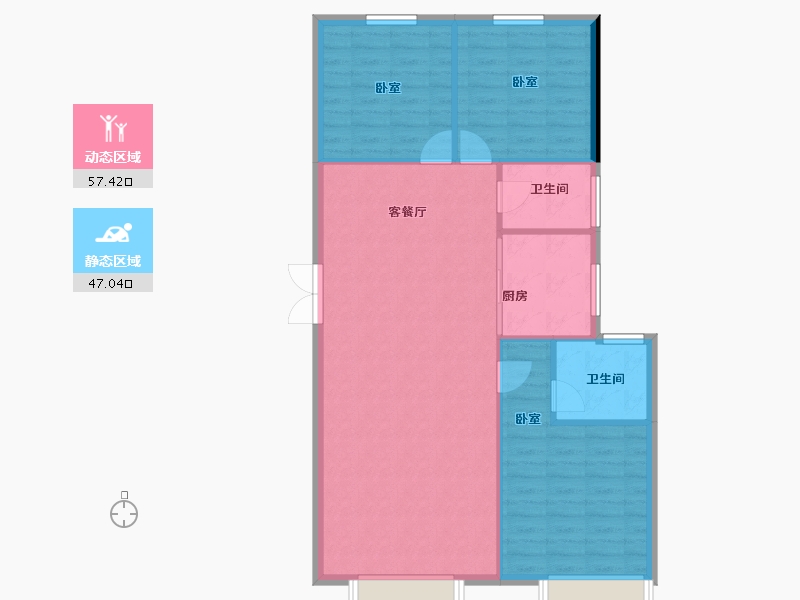 河南省-郑州市-信达·时代国著-96.85-户型库-动静分区