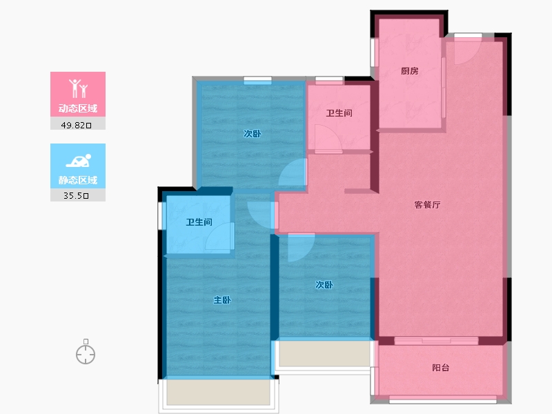 海南省-海口市-保利招商龙誉-76.01-户型库-动静分区