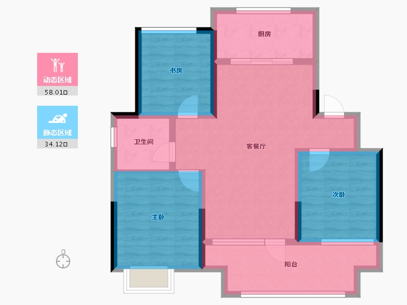 山东省-青岛市-玉兰璟园-81.63-户型库-动静分区