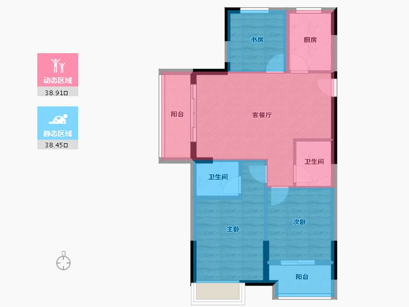 浙江省-杭州市-清正源府-69.14-户型库-动静分区