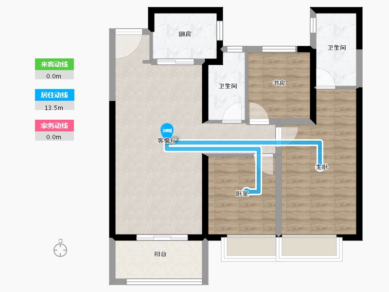 陕西省-西安市-翡丽西安-82.89-户型库-动静线