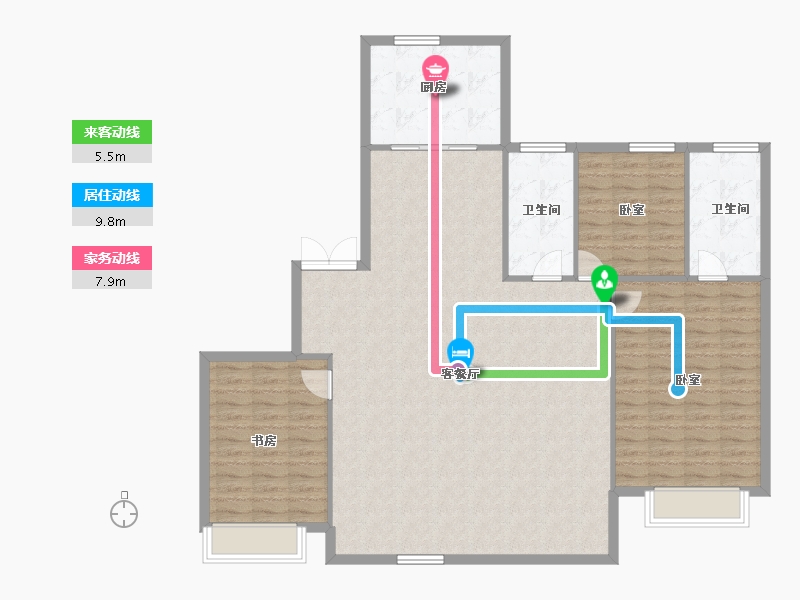 浙江省-温州市-华润置地温州瑞府-136.85-户型库-动静线