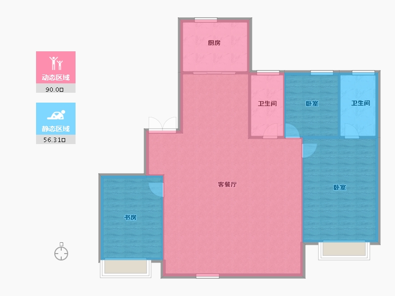 浙江省-温州市-华润置地温州瑞府-136.85-户型库-动静分区