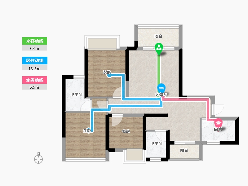 四川省-成都市-奥园棠玥府-70.57-户型库-动静线