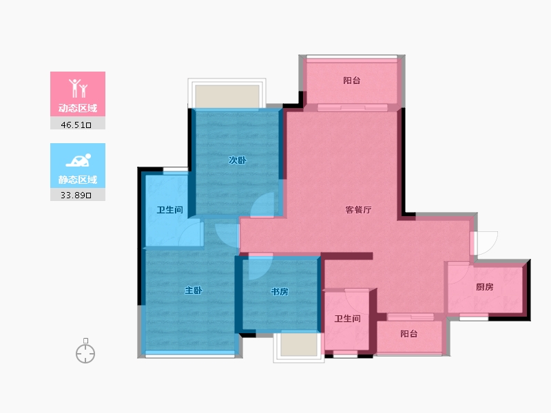 四川省-成都市-奥园棠玥府-70.57-户型库-动静分区