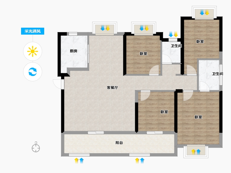 福建省-漳州市-建发西湖泊月-111.28-户型库-采光通风