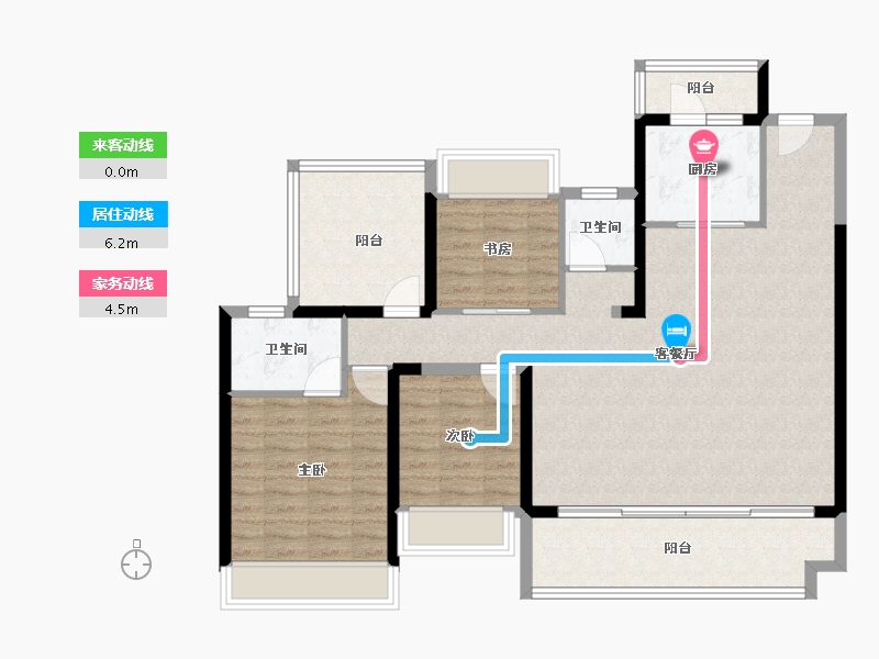 贵州省-贵阳市-贵阳天阶万达广场-107.07-户型库-动静线