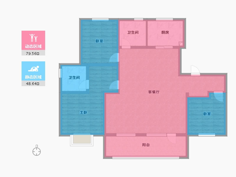 山东省-青岛市-海信九麓府-114.40-户型库-动静分区