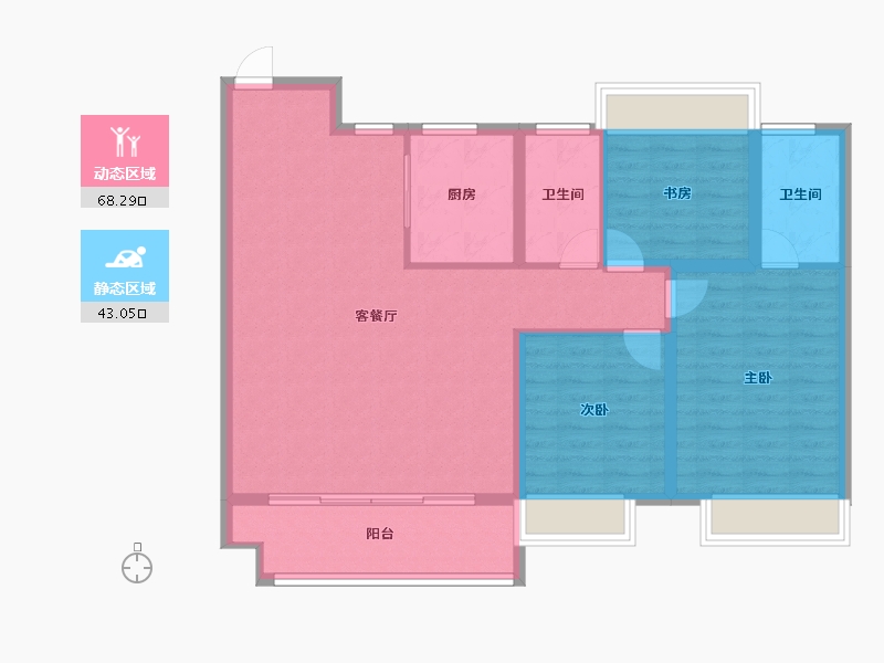 江苏省-常州市-星河时代-100.92-户型库-动静分区