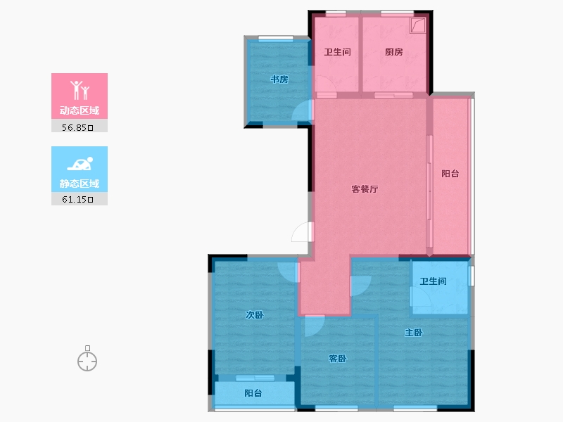 浙江省-宁波市-保利瑧誉-105.61-户型库-动静分区