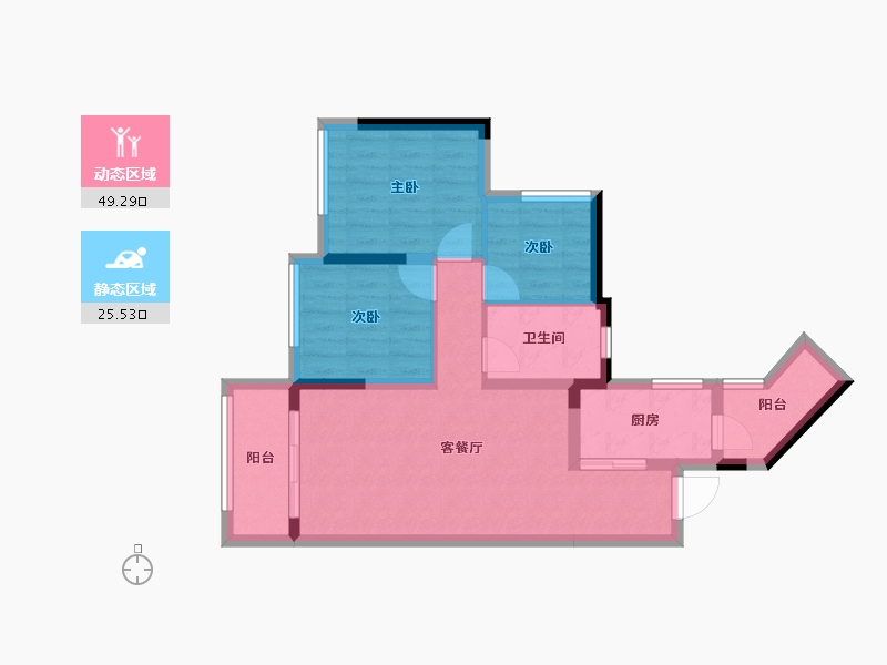 重庆-重庆市-洺悦城-65.89-户型库-动静分区