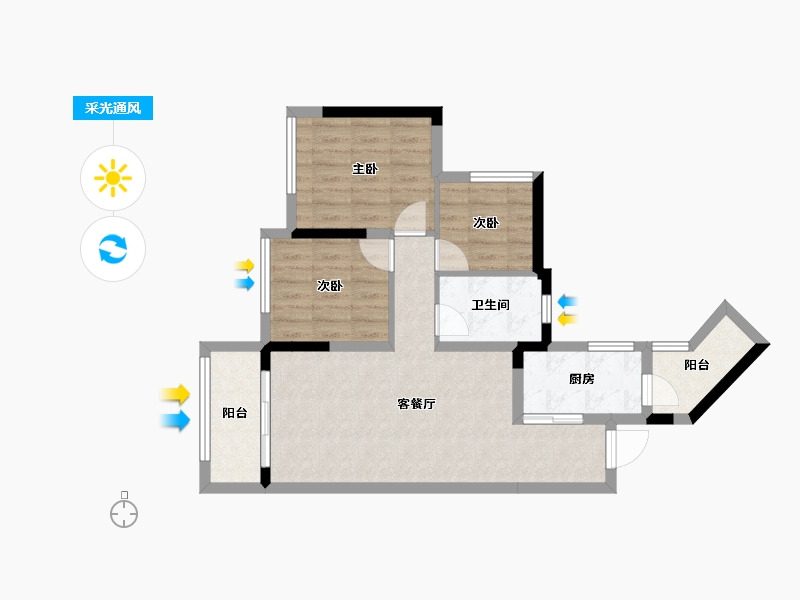 重庆-重庆市-洺悦城-65.89-户型库-采光通风