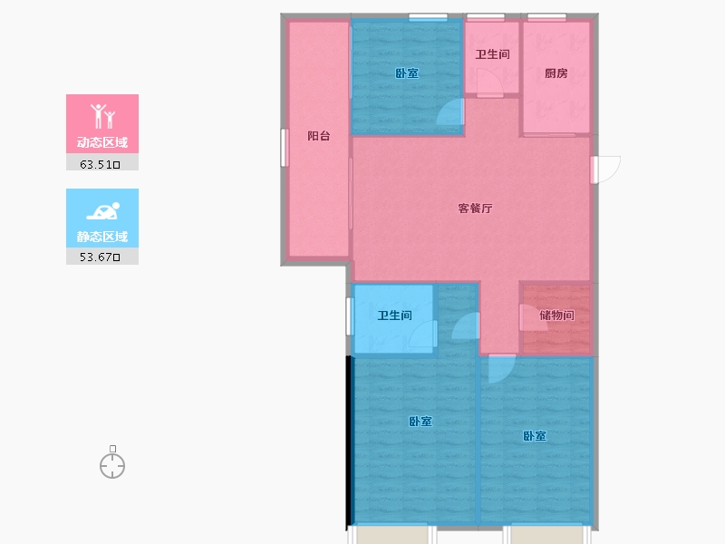 河南省-郑州市-深业健康城-107.96-户型库-动静分区